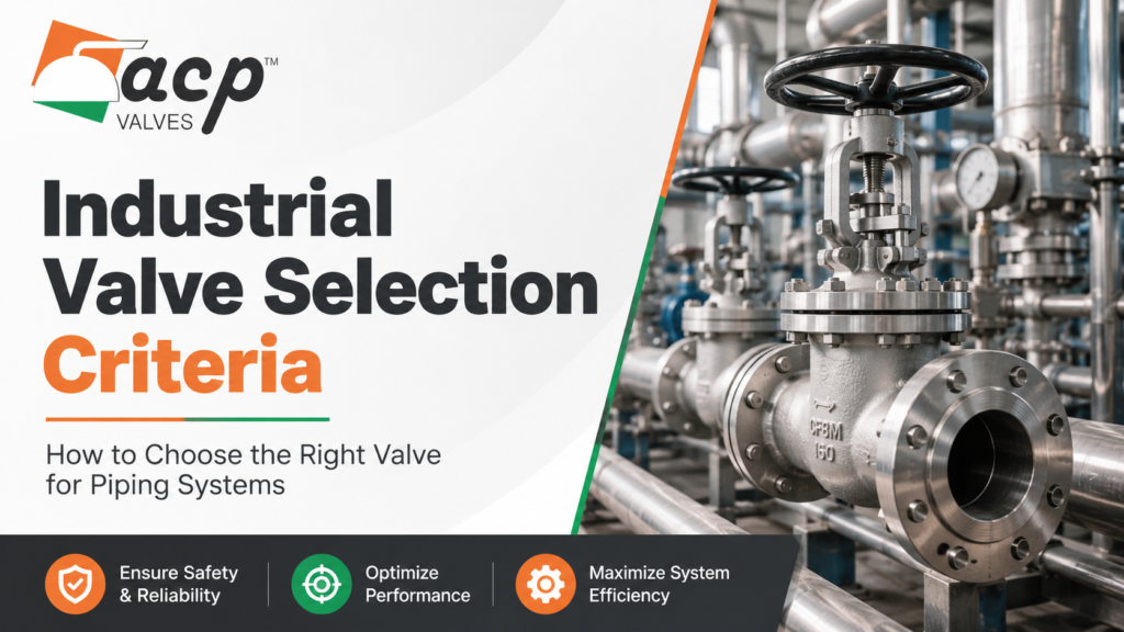 Industrial Valve Selection Guide: Choose by Function and Service