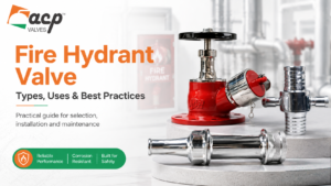 Fire hydrant valve and landing valve components for industrial fire-water systems
