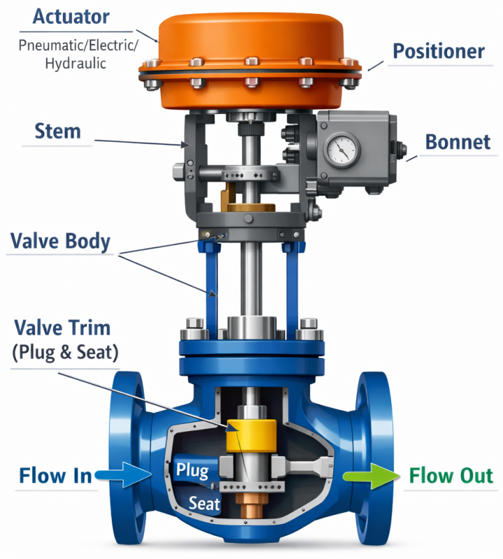control valve diagram with labels